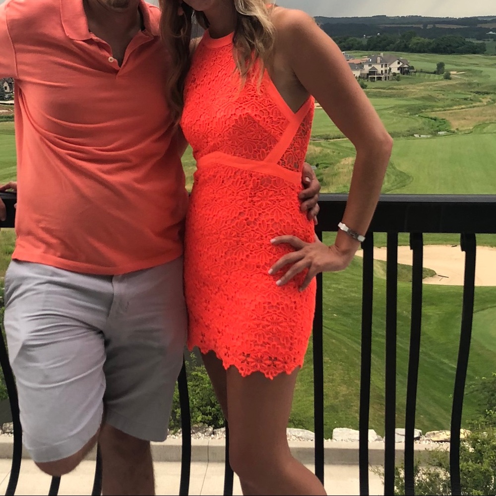 Hot Orange/Coral Lace Dress size M